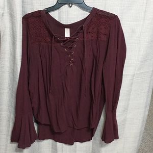 ⚠️5️⃣for💲3️⃣0️⃣⚠️ Maroon peasant blouse